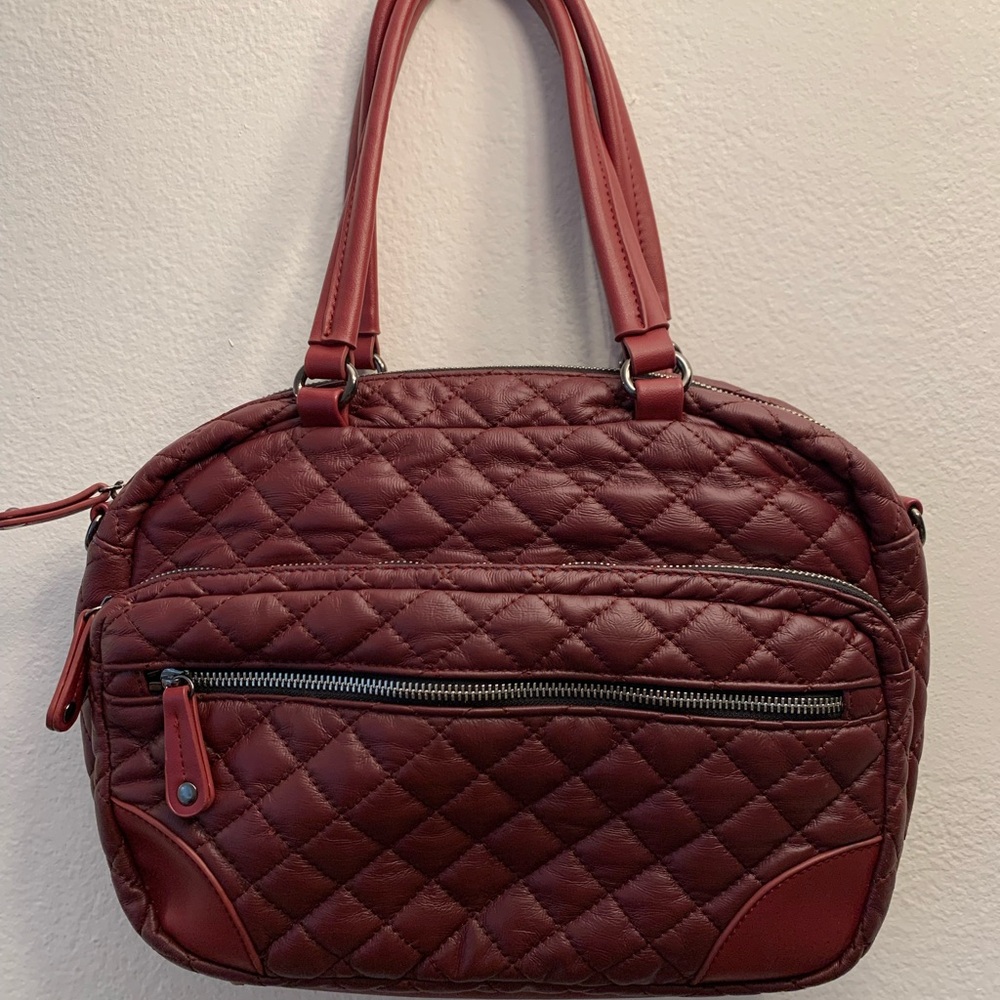 Urban Expressions Quilted Shoulder Bag in Deep Wine
